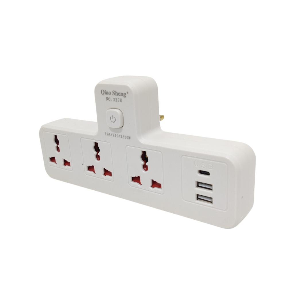 3WAY MULTI SOCKET W/2USB+1 TYPE-C 327U  SOCKETS