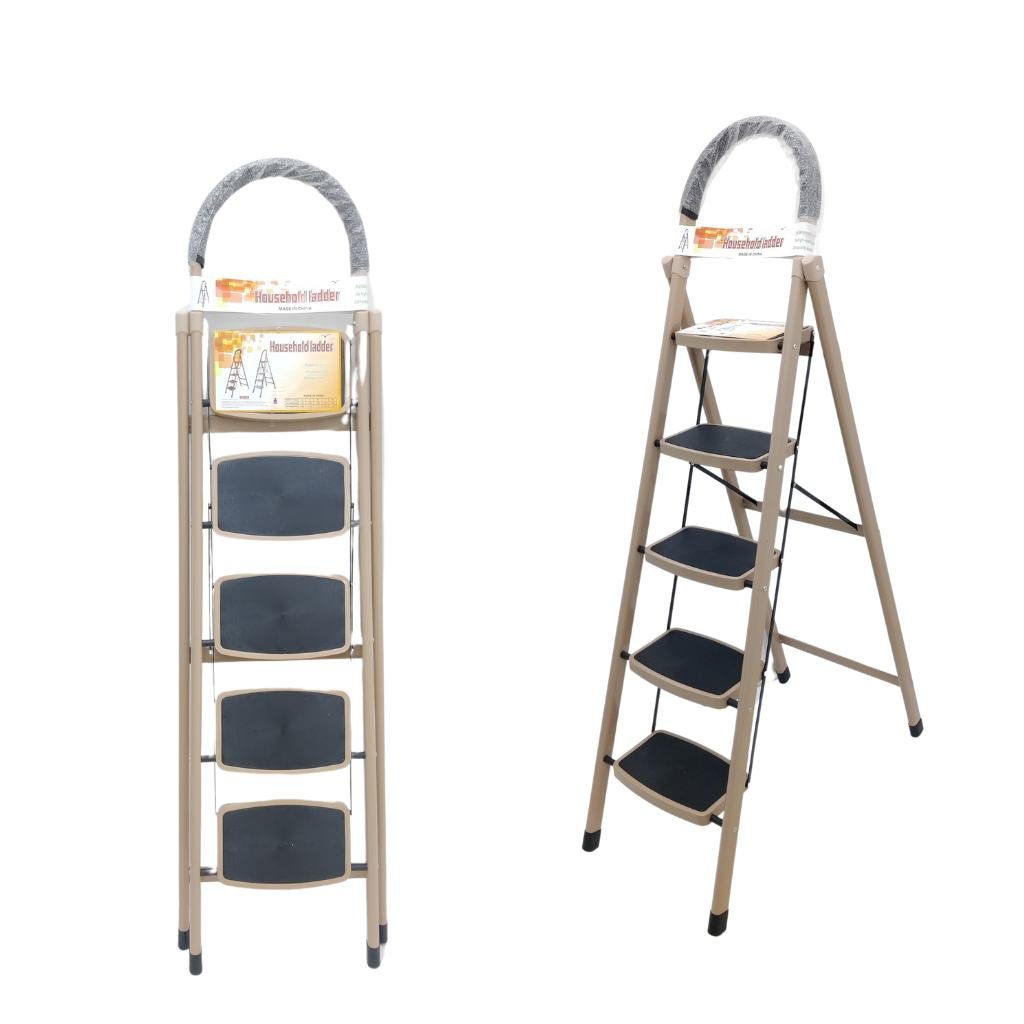 E-LINKS BROWN STEEL LADDER 5STEPS UT5  ONE SIDE