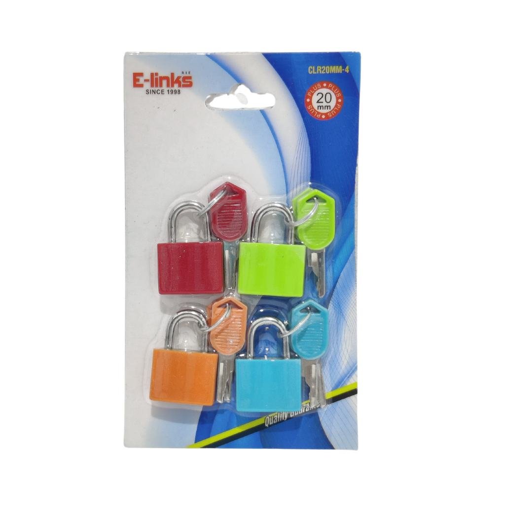 E-LINKS COLOUR LOCK 4PCS PACK 20MM CLR20MM/4  LOCKS