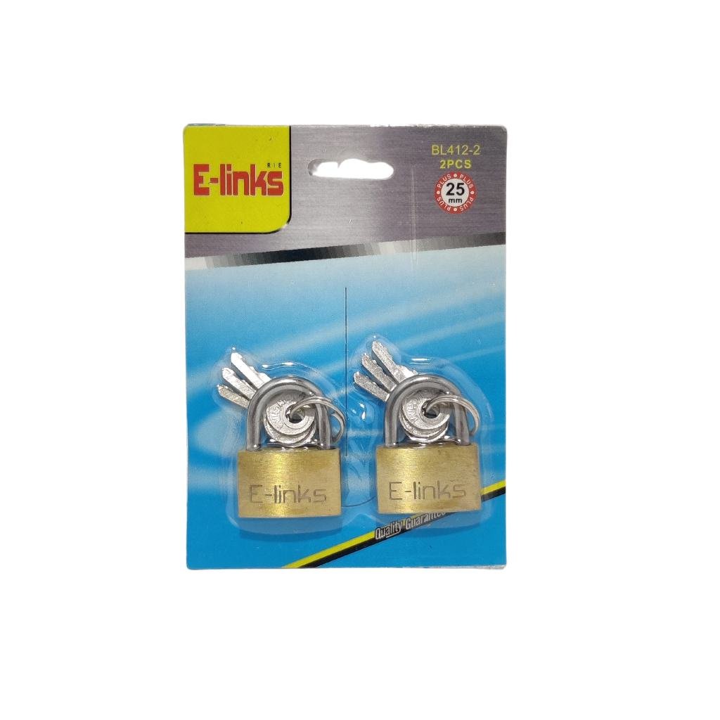 E-LINKS PADLOCK 25MM 2PCS BL412-2  LOCKS